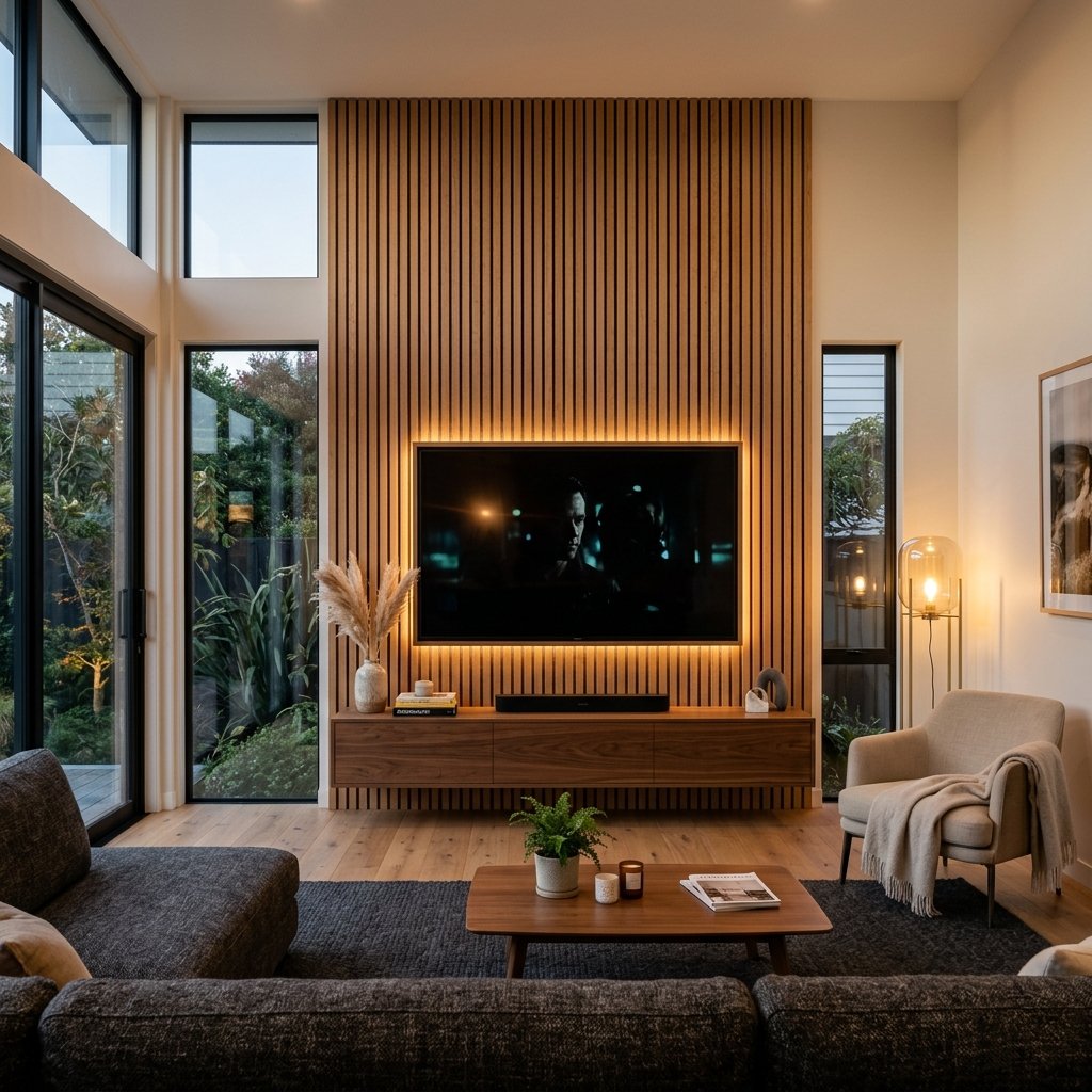 Max Wood Slat Accent Walls: A Premium Media Room Trend in Auckland